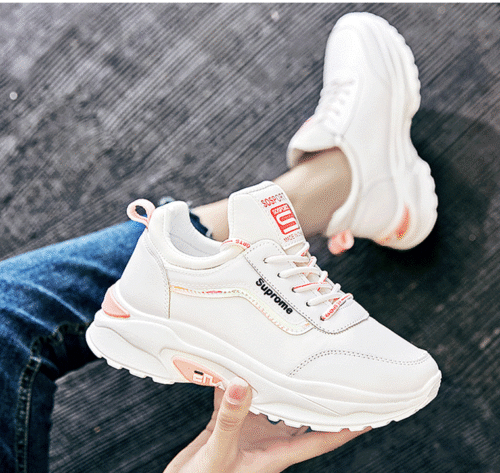 รองเท้าผ้าใบสีพีช White Peach
