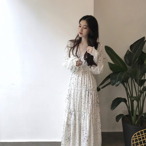 ชุดเดรสสวยกระโปรงยาว