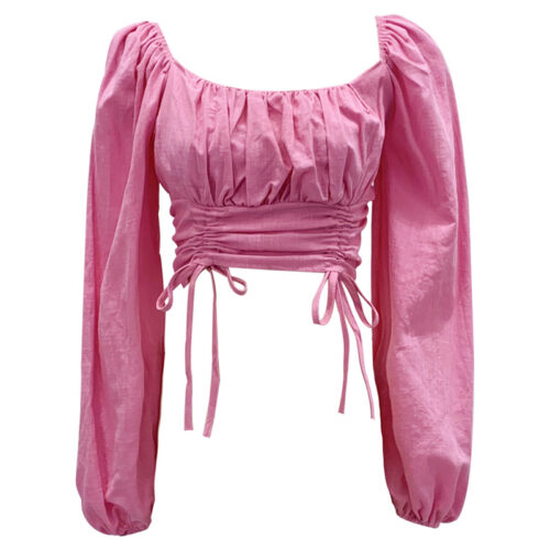 FASHION Drawstring Tie เสื้อแฟชั่นแขนยาว