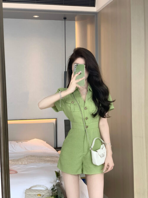 French Dress ชุดสูทขาสั้นสีเขียว